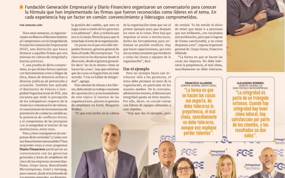 Los beneficios y costos de apostar por la integridad y el compliance desde la mirada de los gerentes generales.